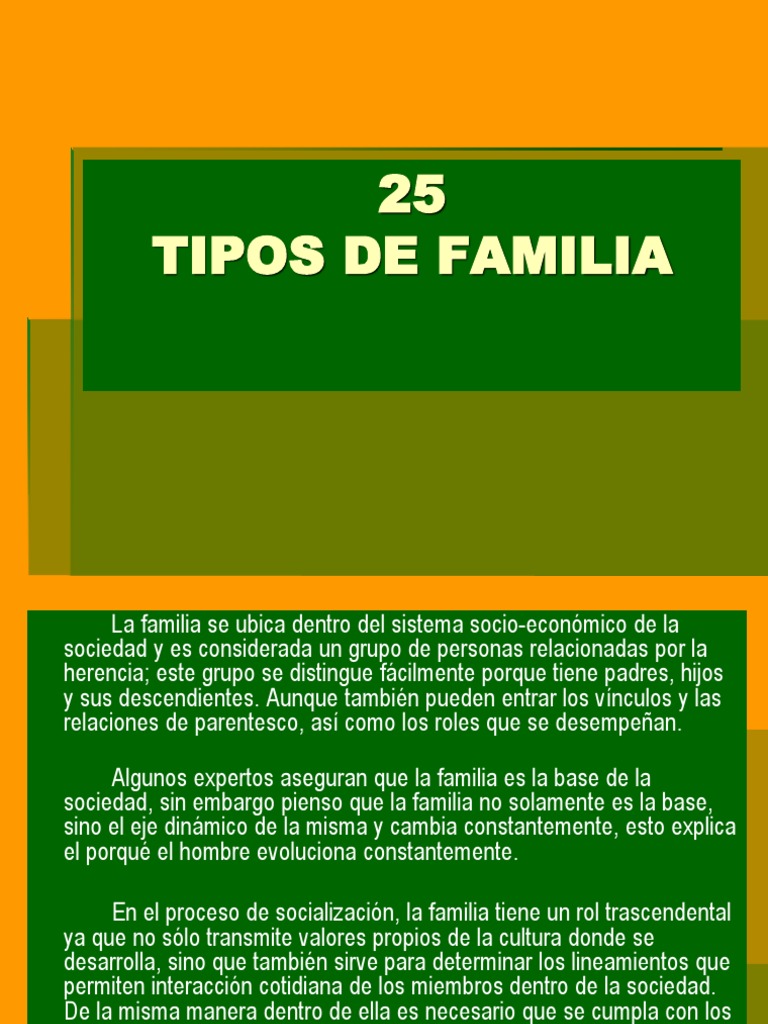 25 Tipos de Familia y sus Características | PDF | Familia | Hombre