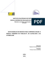 Novos Modelos de Negocio para A Imprensa Online - o Modelo Freemium No Publico - PT No Elpais - Com e No Nytimes - Com - Angela Mendes