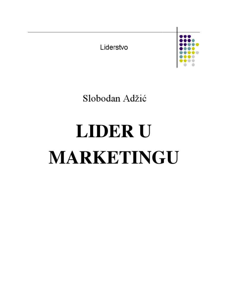 Slobodan Adžić Lider U Marketingu PDF