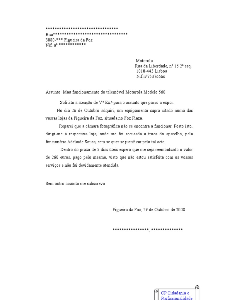 Minuta De Carta De Resposta A Anuncio  Soalan aq