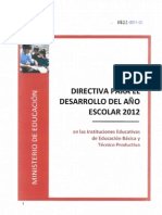 directiva para el desarrollo del año escolar 2012