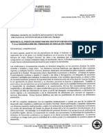Renuncia Dr. Edwin Morales A La Direccio - N de L Instituto de Relaciones Del Trabajo PDF