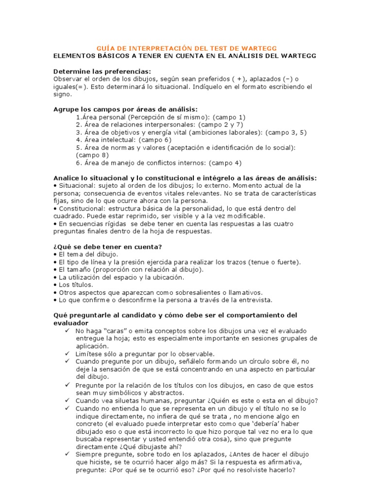 Guía de Interpretación Del Test de Wartegg 1 | PDF | Temor | Dibujo