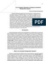 A Novel Use of A Computer Simulator To Design An Industrial Refrigeration System