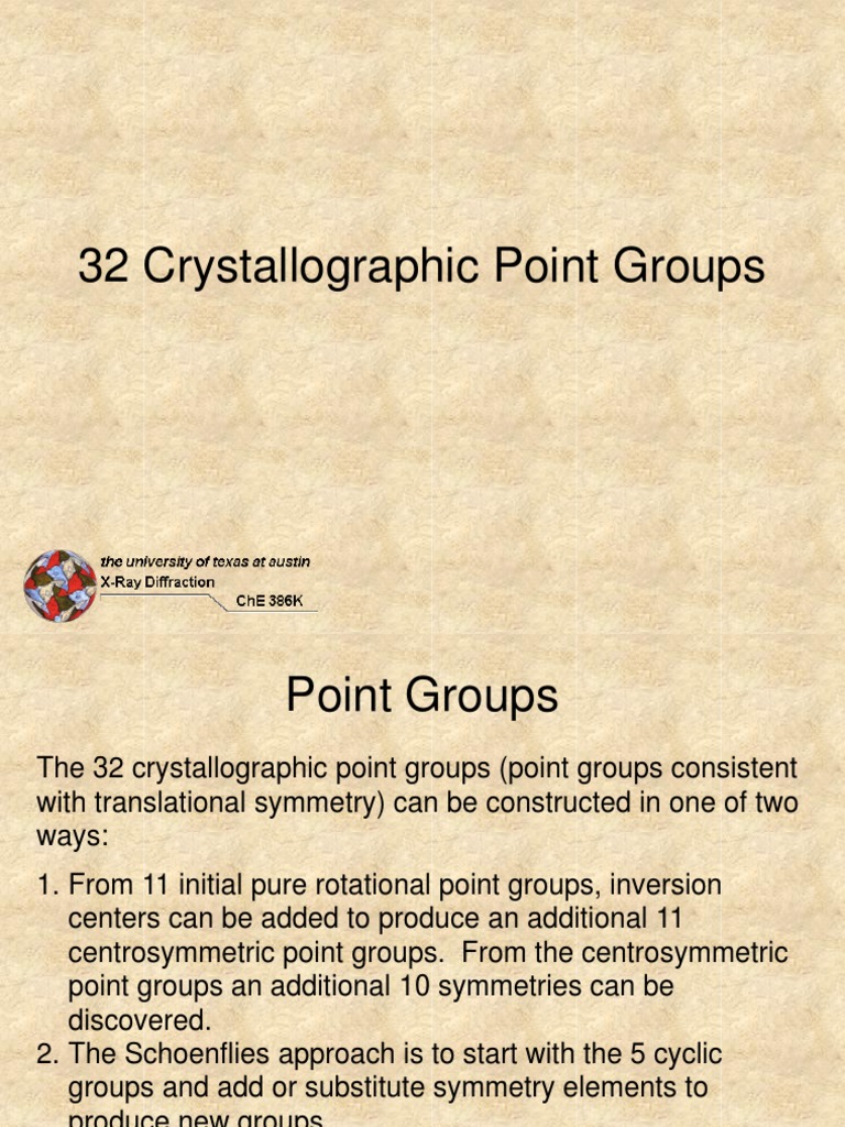 09 32 Crystallographic Point Groups | PDF | Science & Mathematics