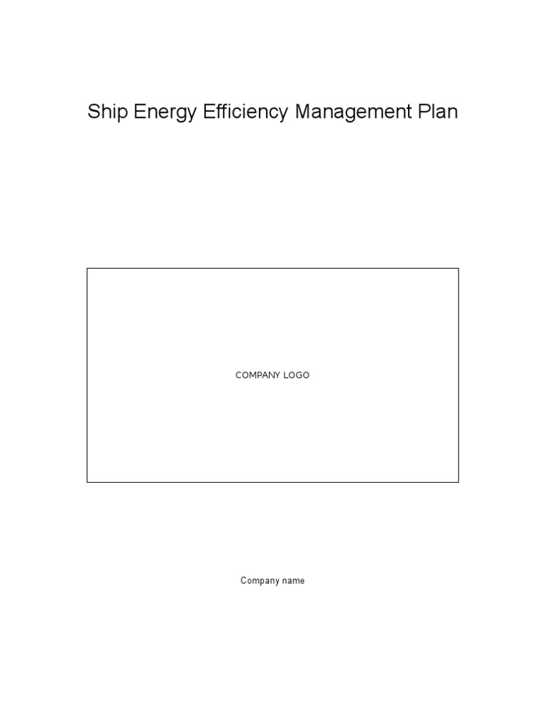 Ship Energy Efficiency Management Plan PDF Ships Efficient Energy Use