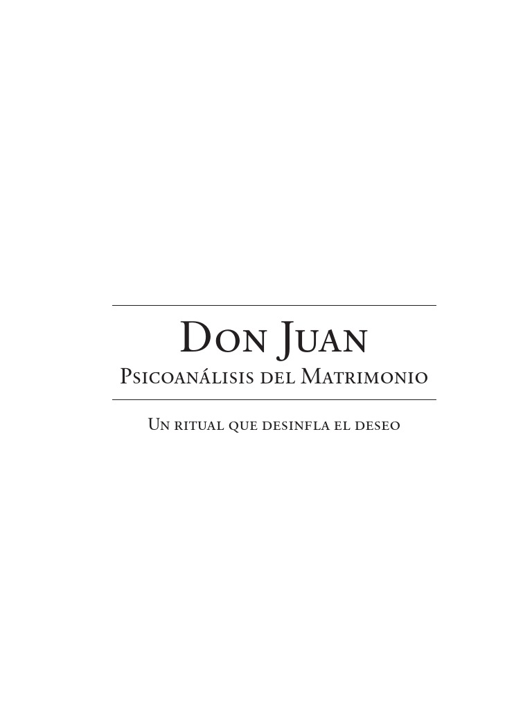 Don Juan Psicoanalisis Del Matrimonio | PDF | Matrimonio | Incesto, image size:768x1024