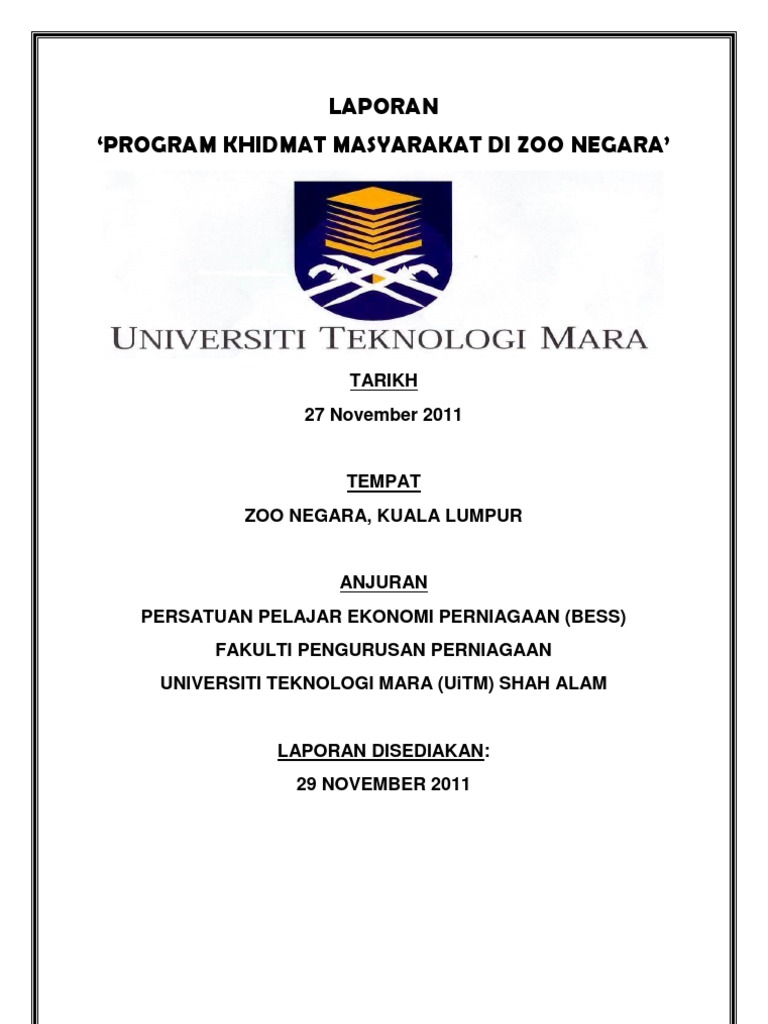 Laporan Akhir Community Services Zoo Negara Autosaved
