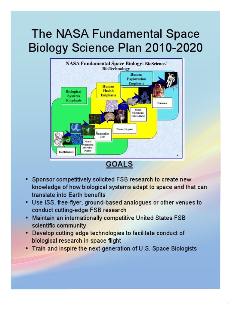 NASA Fundamental Space Biology Plan 2020 | PDF | Biology ...