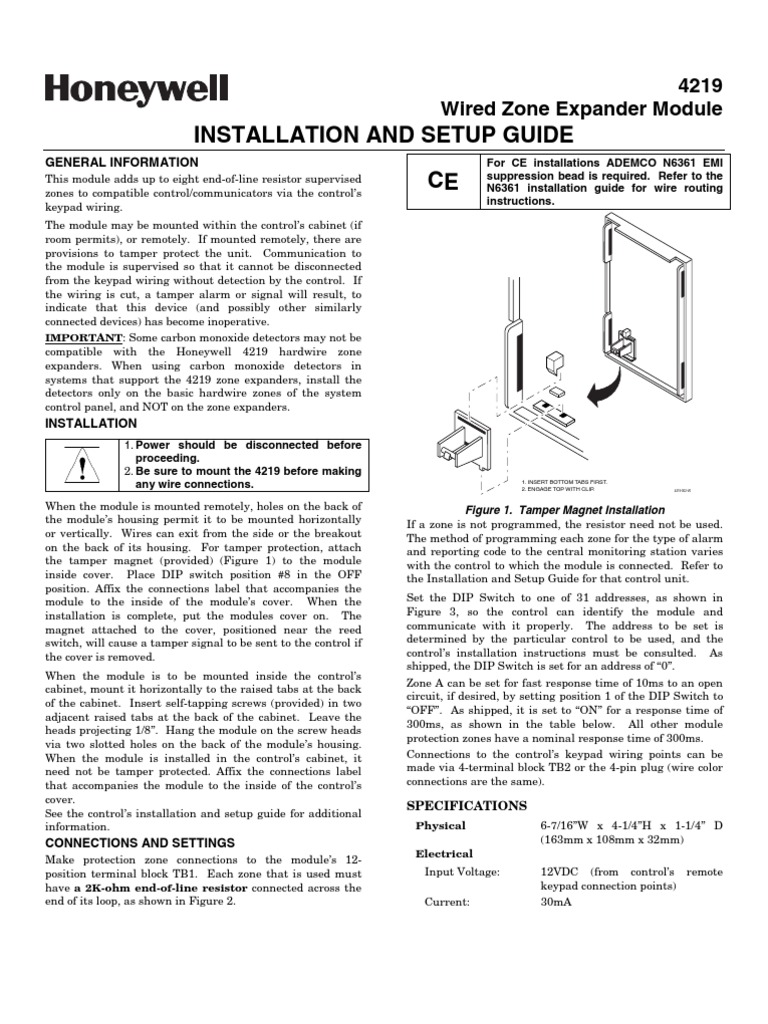 Honeywell 4219 Install Guide PDF Federal Communications Commission