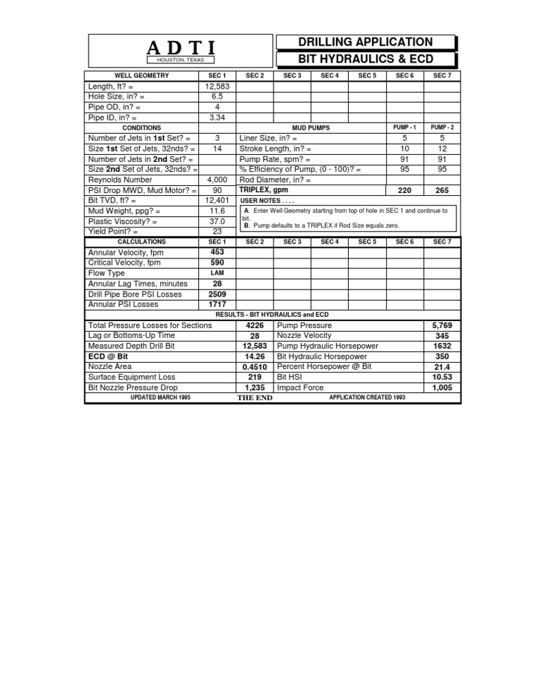 Bit Hydraulic e CD Calculator PDF Horsepower Nozzle