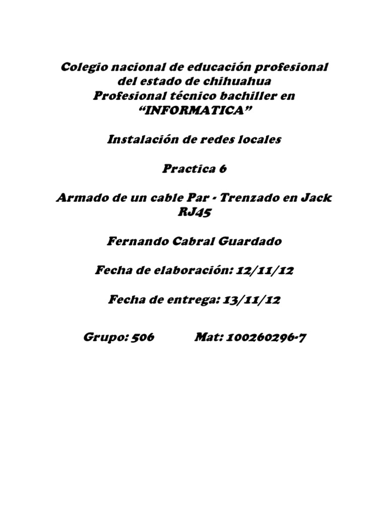 Practica 6 | PDF | Informática y tecnología de la información | Science