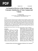 An Empirical Review of The Product and Customer Satisfaction of Tata Commercial Vehicle