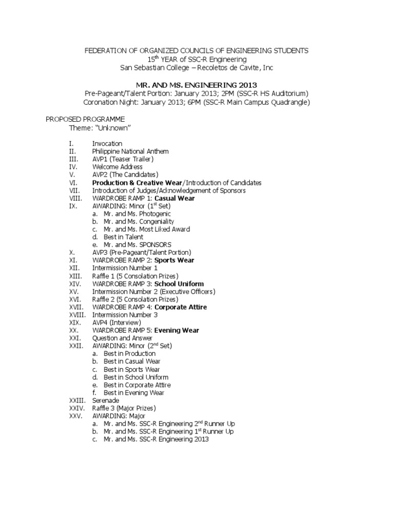 Mr. and Ms. Engineering 2013 Program | PDF