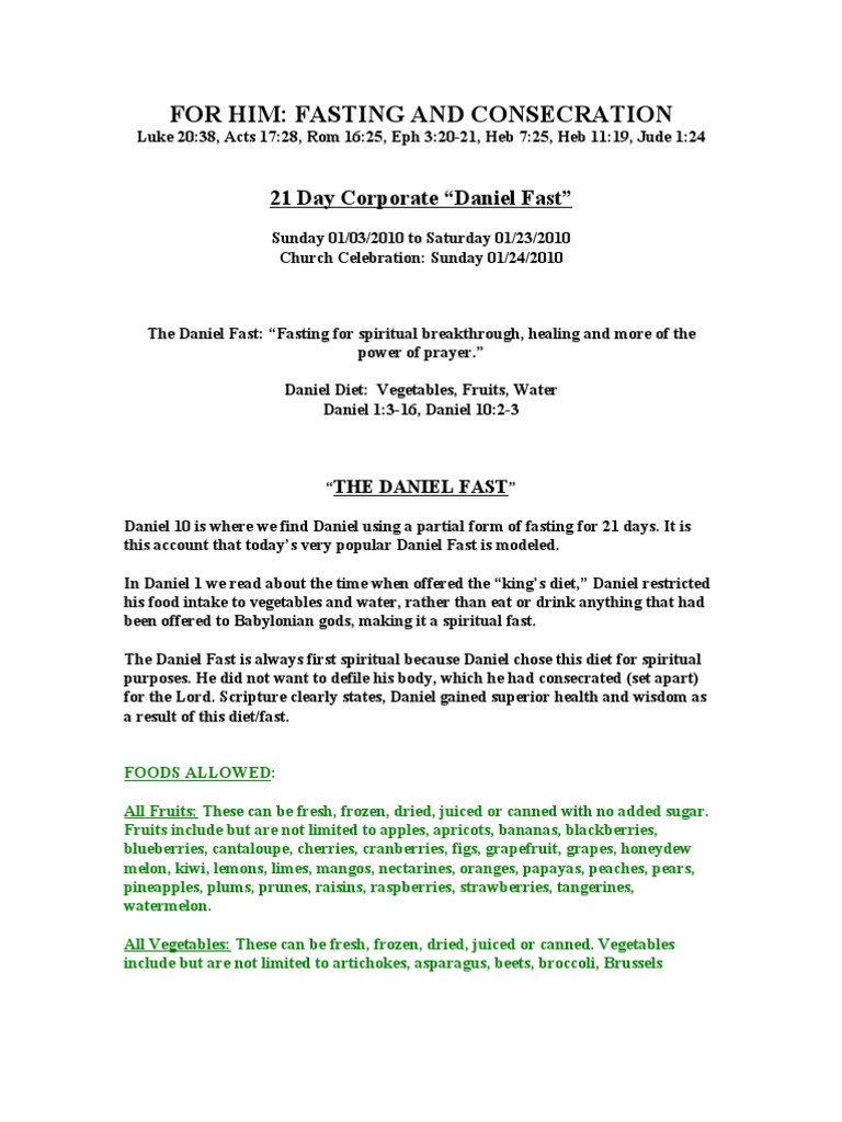 21 Day Daniel Fast | PDF | Covenant (Biblical) | New Covenant