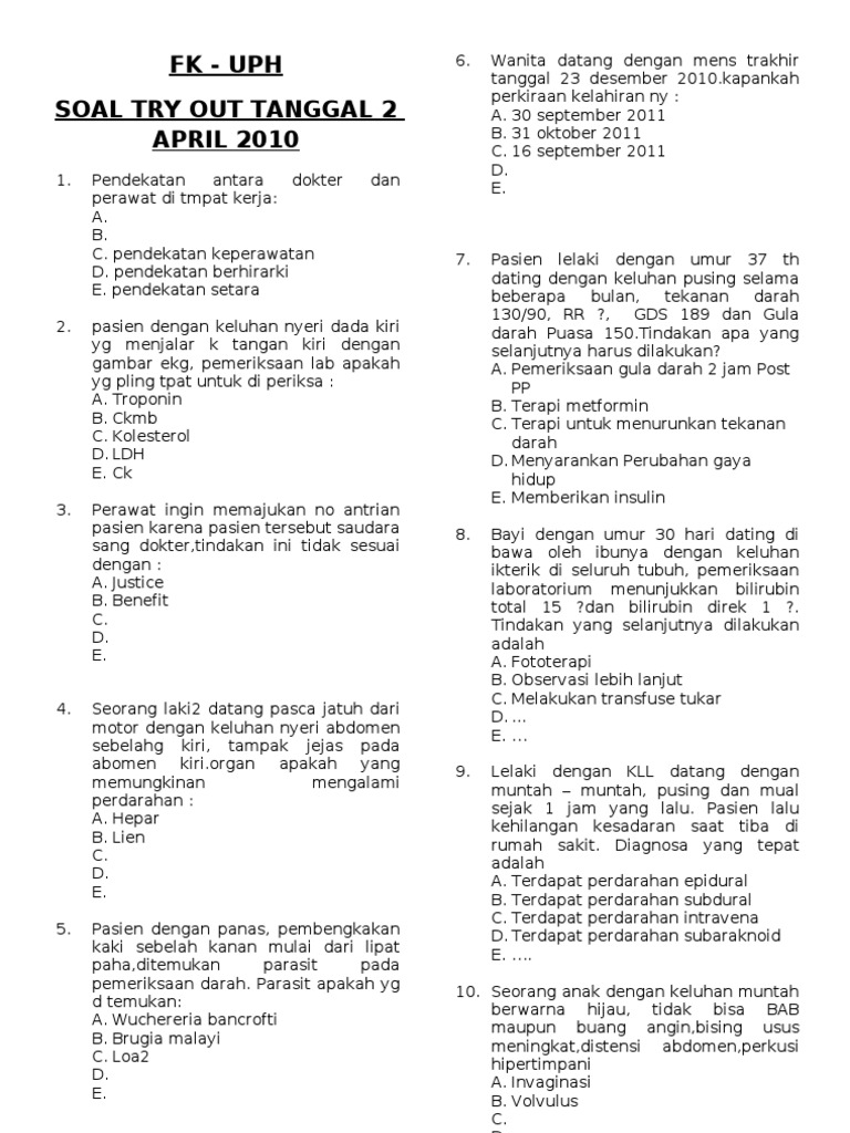 Fk Uph Soal Try Out Tanggal 2 April 2010