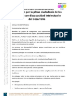 manifiesto por la plena ciudadanía de las personas con discapacidad intelectual