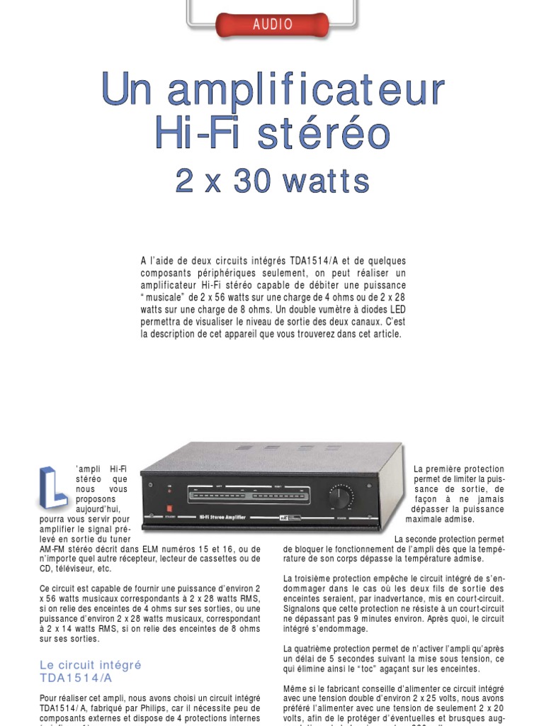 Amplificateur Stéréo 2 X 30 W Avec Bluetooth, USB, SD Et Radio FM - Compact Pour Maison Et Magasins