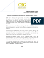 Comunicado de Prensa-Realizarán Auditoría Operacional en Los CESCO