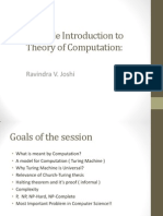 A Gentle Introduction To Theory of Computation:: Ravindra V. Joshi