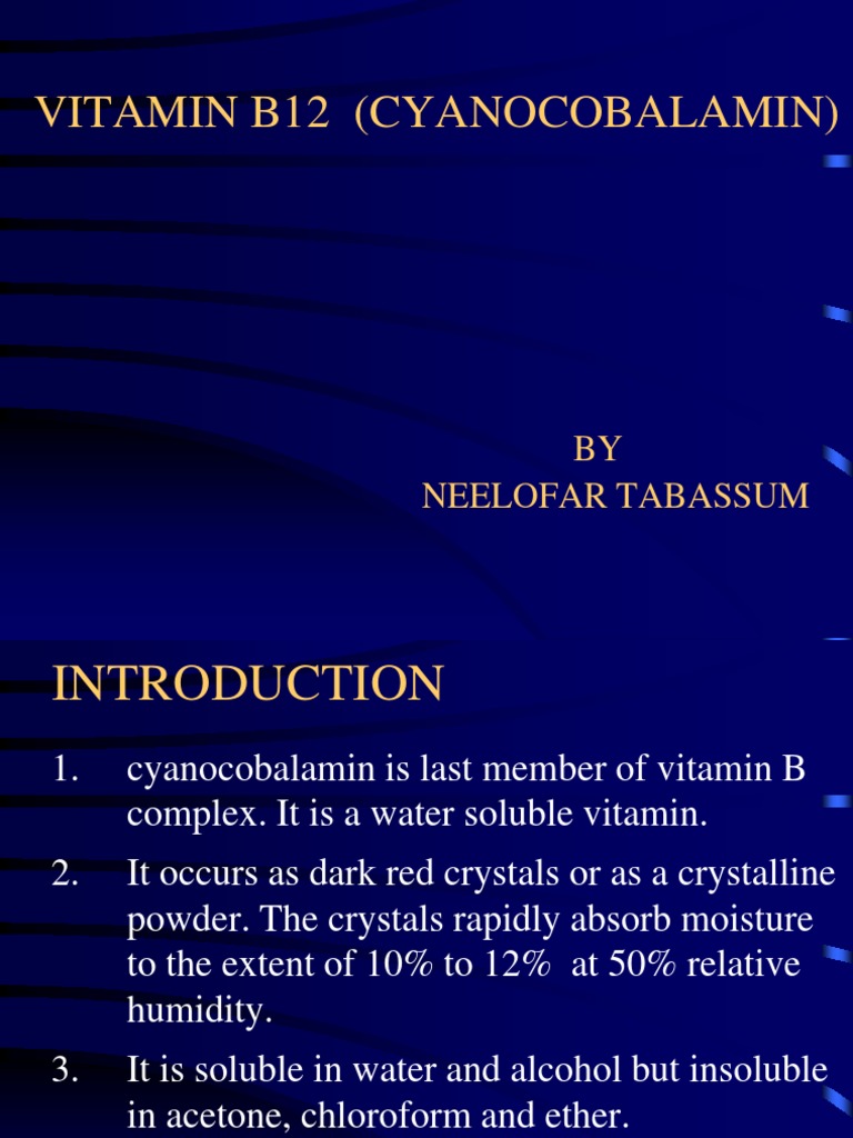 Vitamin b12 (Cyanocobalamin) Vitamin B12 Cyanide
