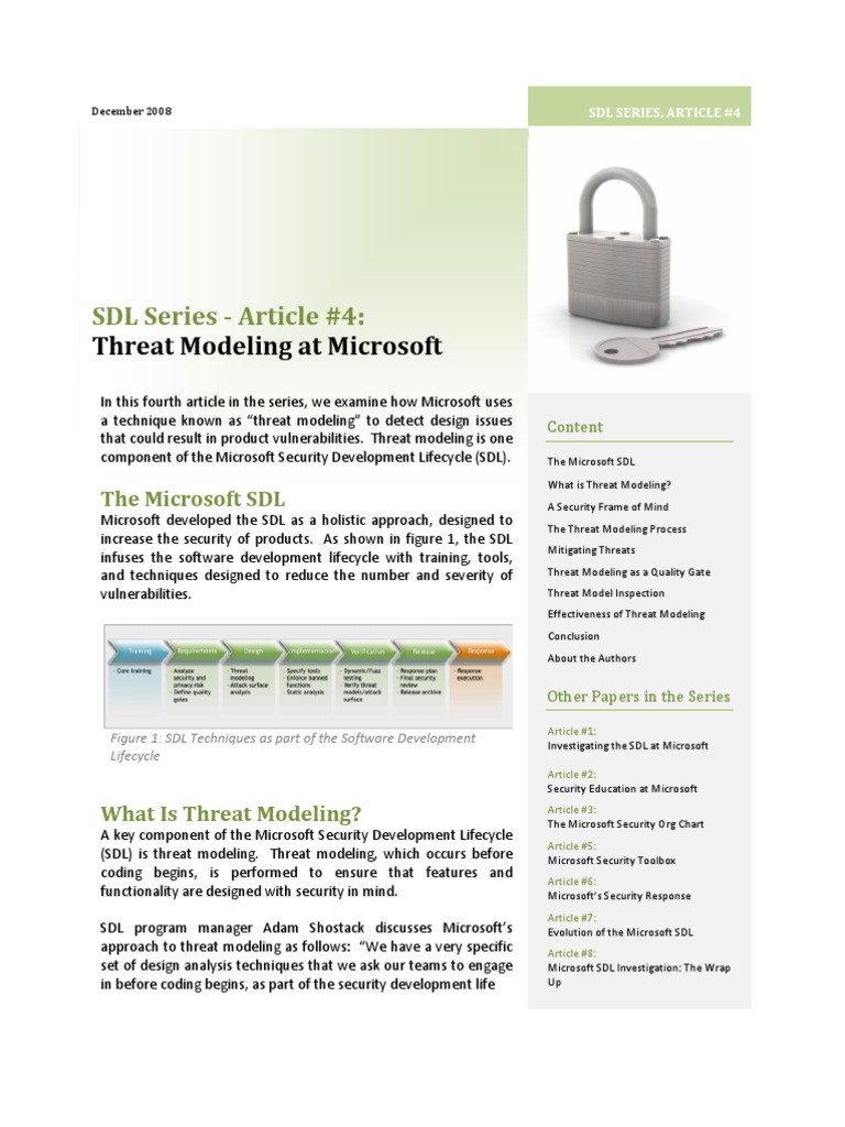 Microsoft Threat Modeling Explained | PDF | Threat (Computer ...