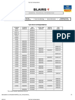 Tyre Size Correspondence