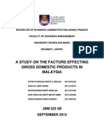 A Study On The Factors Effecting Gross Domestic Products in Malaysia