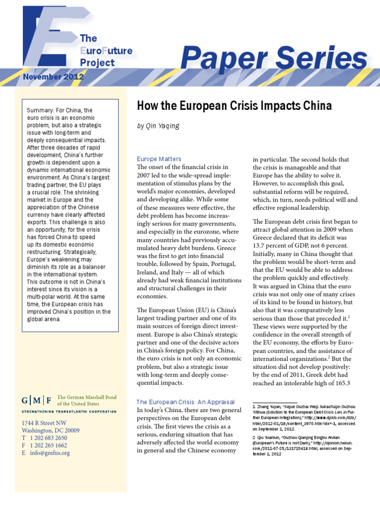 Impact of Euro Crisis on China's Economy | PDF | European Debt Crisis ...