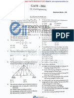 GATE - Civil Engineering Question Paper - 2004