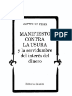 Manifiesto Contra La Usura - Gottfried Feder