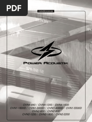 Power Acoustik Gothic Series Manual | PDF | Amplifier | Loudspeaker