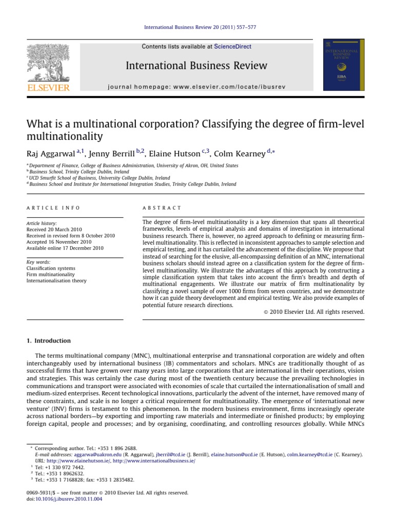WHAT IS A MULTINATIONAL CORPORATION intelligence overview