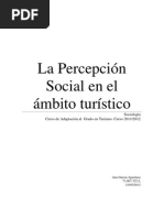 La Percepción Social en el ámbito turístico