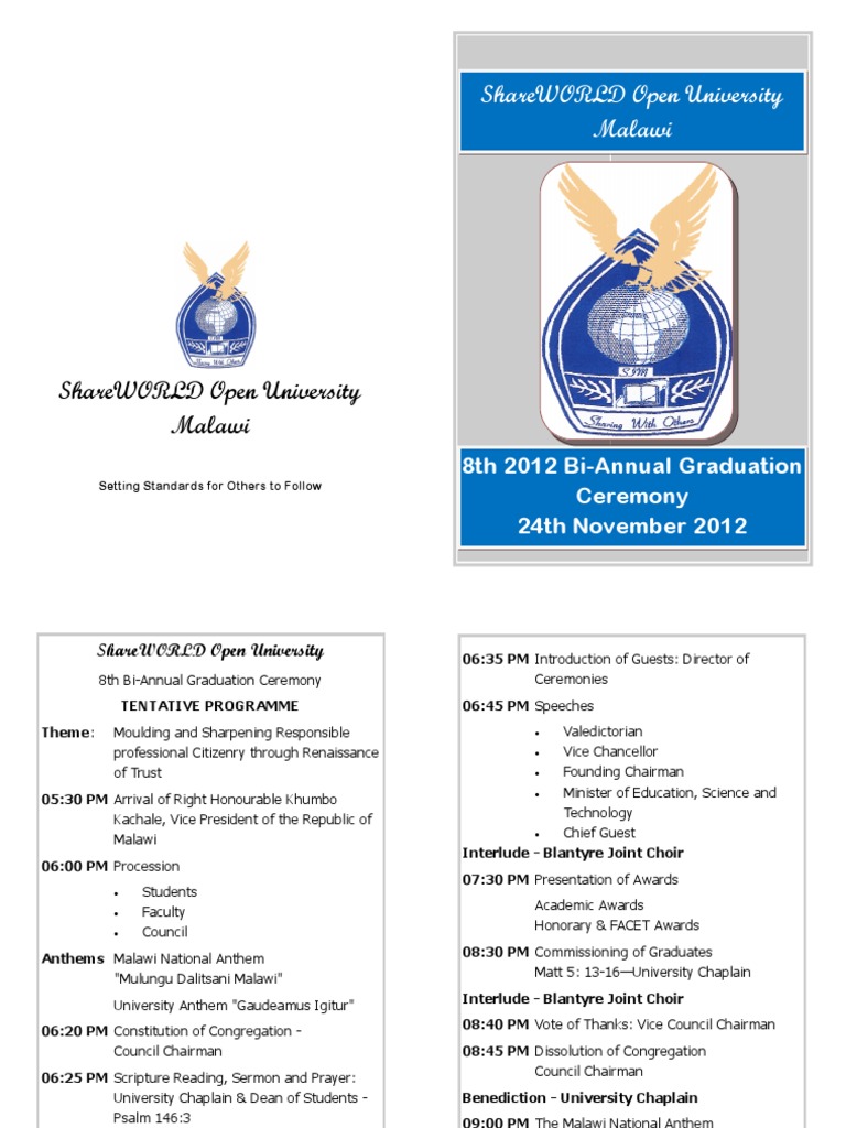 2012 ShareWORLD Open University Graduation Programme | PDF