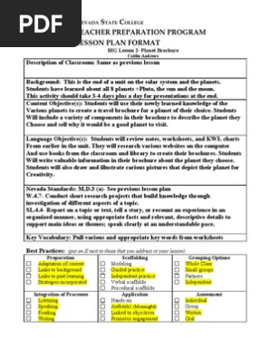 BIG Plan 2- Planet Brochure