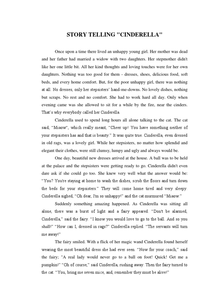 Storytelling Cinderella Pendek LEMBAR EDU