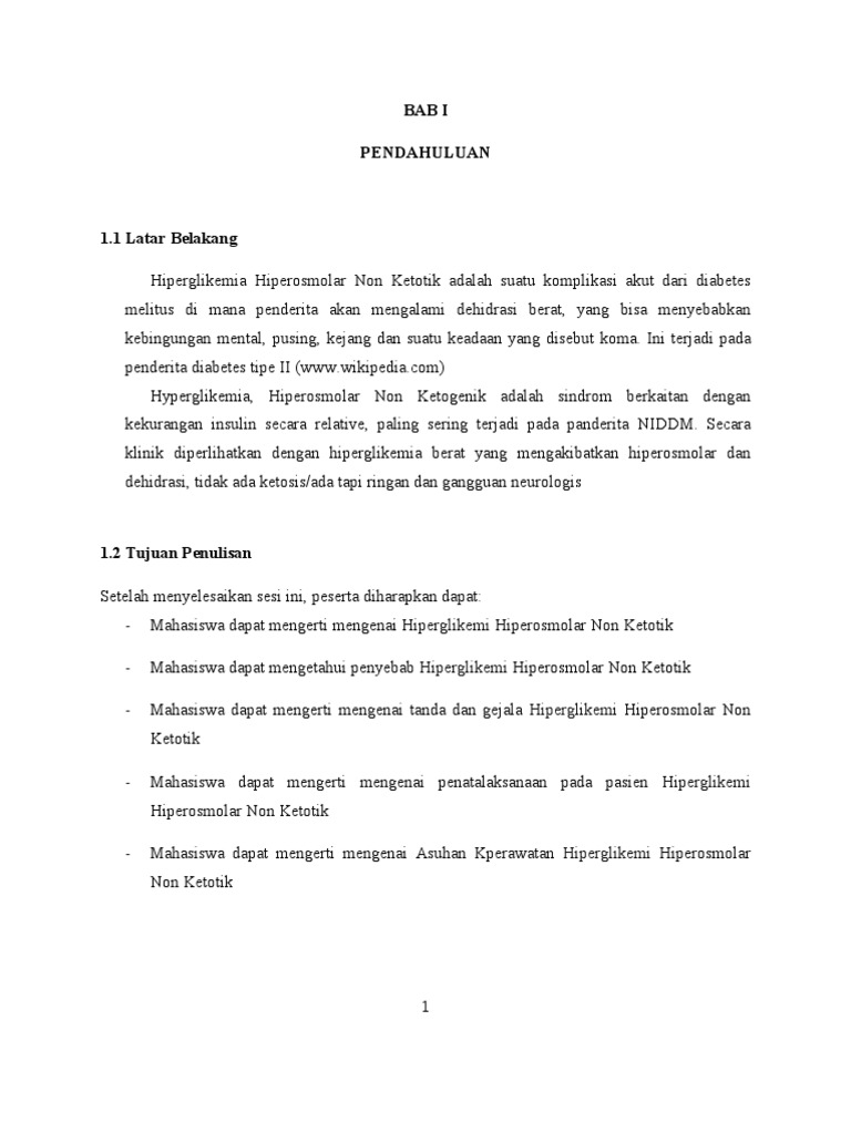 Makalah Hiperglikemia Hiperosmolar Non Ketotik Pdf