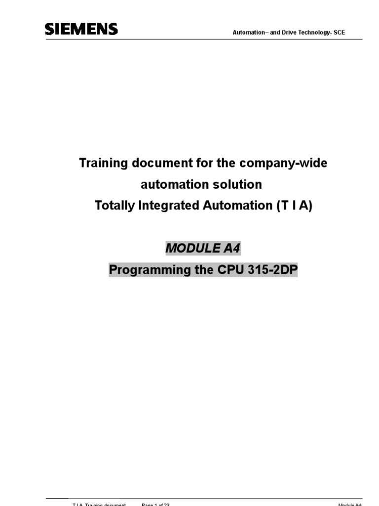 Training Document For The Company-Wide Automation Solution Totally ...