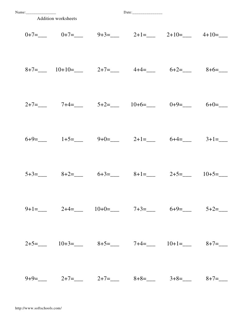 Basic Addition Worksheets for Kids | PDF