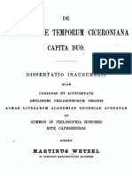 De Consecutione Temporum Ciceroniana Capita Duo - M. Wetzel