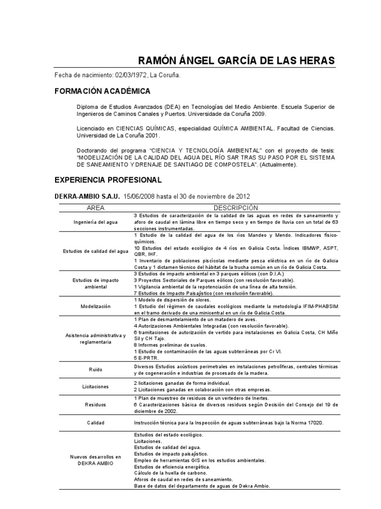 Curriculum vitae ambiental picture