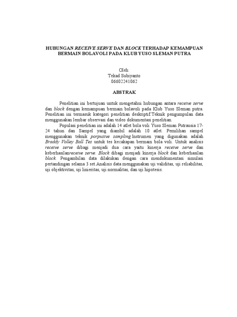 Proposal Skripsi Bola Voli