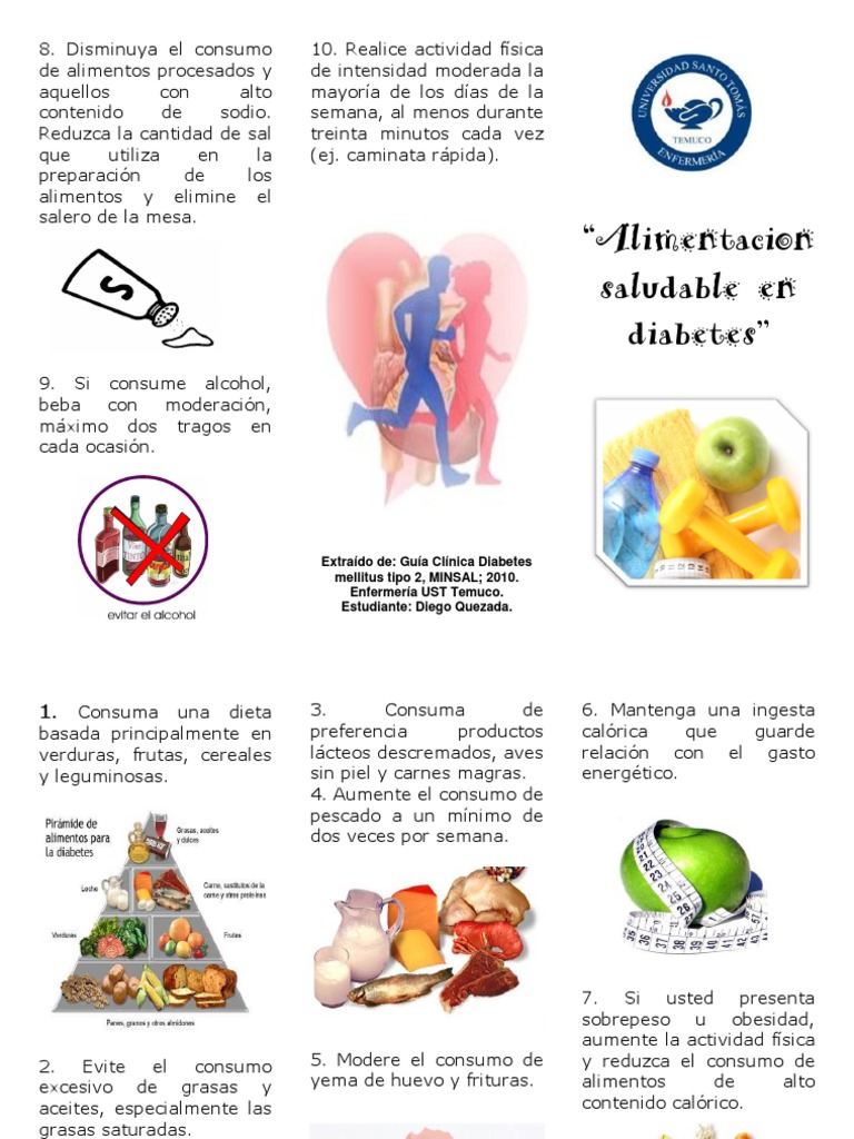 Triptico Alimentación saludable en Diabetes Mellitus Tipo 2