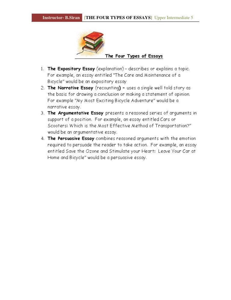 Understanding Four Essay Types | PDF