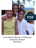 Cook Islands Ministry of Education
Statement of Intent
2010-2015