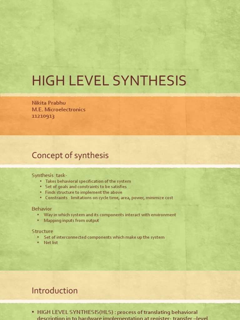 High Level Synthesis | PDF