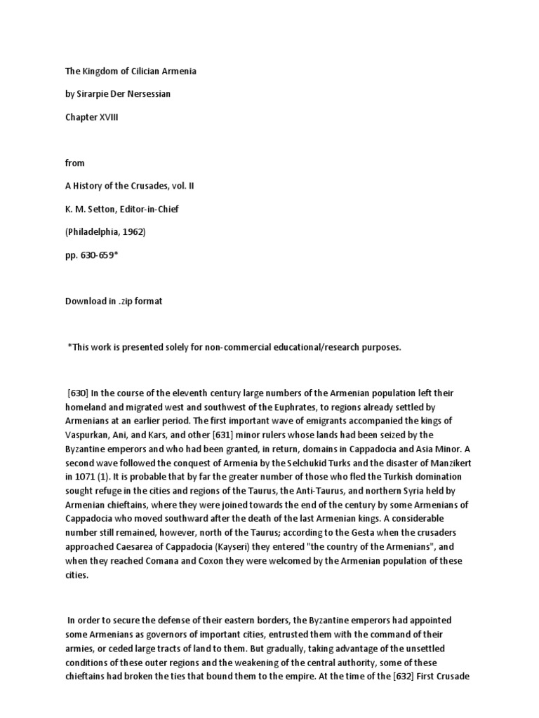 Sirarpie Der Nersessian, The Kingdom of Cilician Armenia PDF