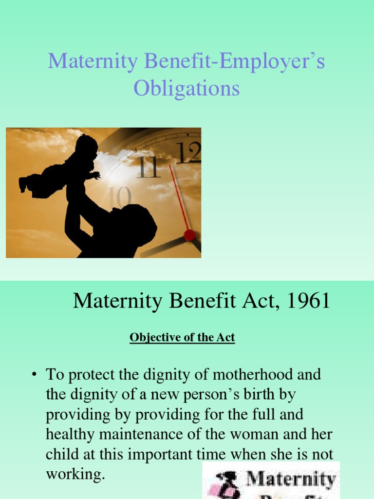 Maternity BenefitEmployer's Obligations PDF Mother Pregnancy