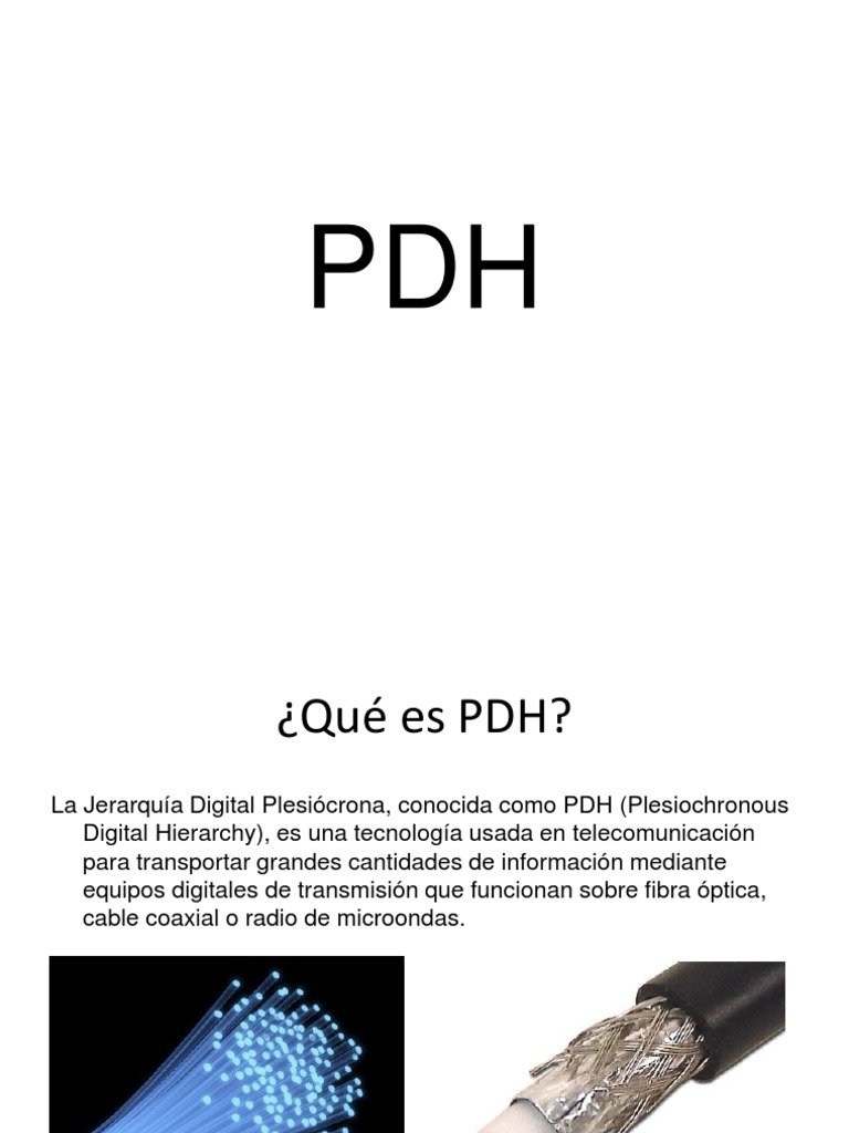 Significado y uso de PDH en telecomunicaciones | PDF | Estándares de ...